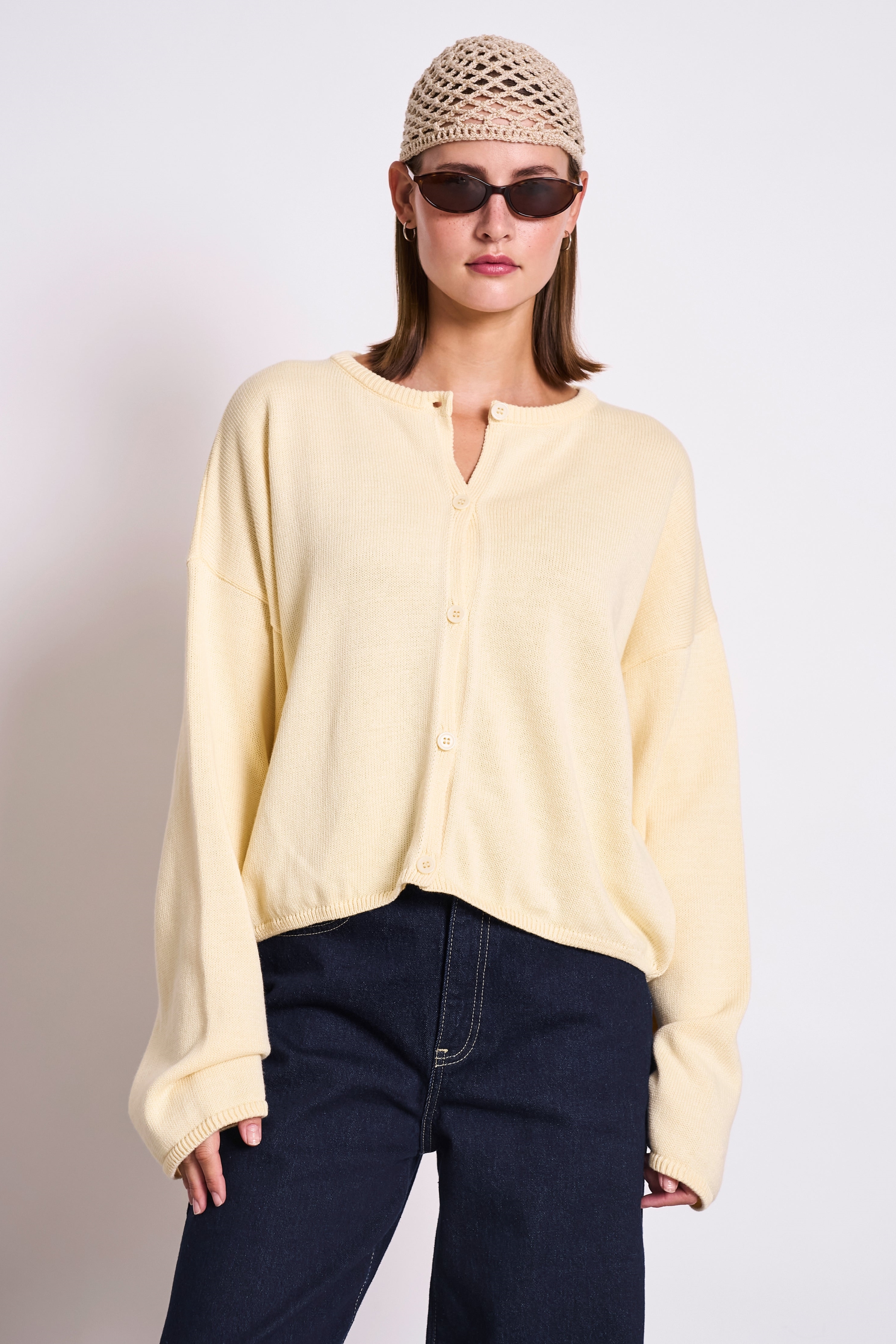 JAN 'N JUNE  Cardigan Light Asas Lichtgeel