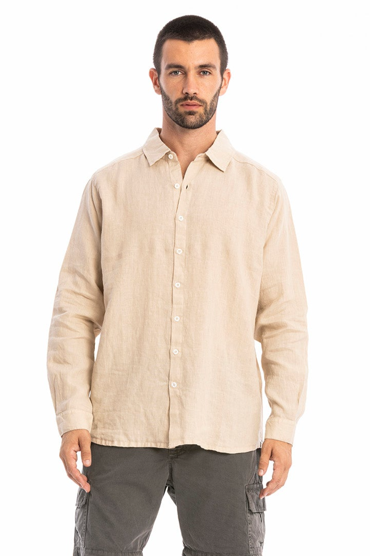 RAVENS VIEW IBIZA mannen vegan Shirt Alain Desert Sand