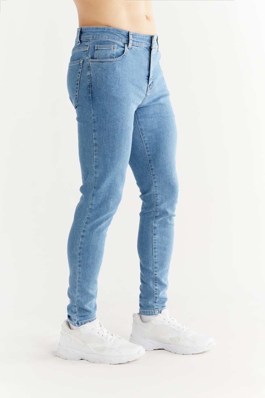Evermind mannen vegan Skinny Jeans, Lichtblauw