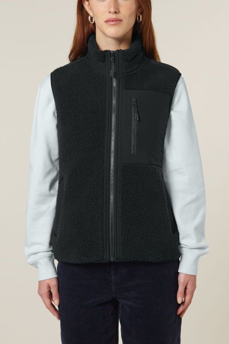 UNIPOLAR  Vest Fleece Lin Zwart