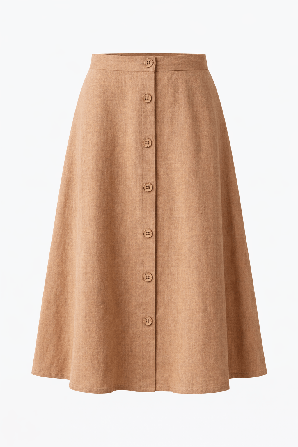 De IONESCU  Midi Rok Van Linnen In Cappuccino-Stijl