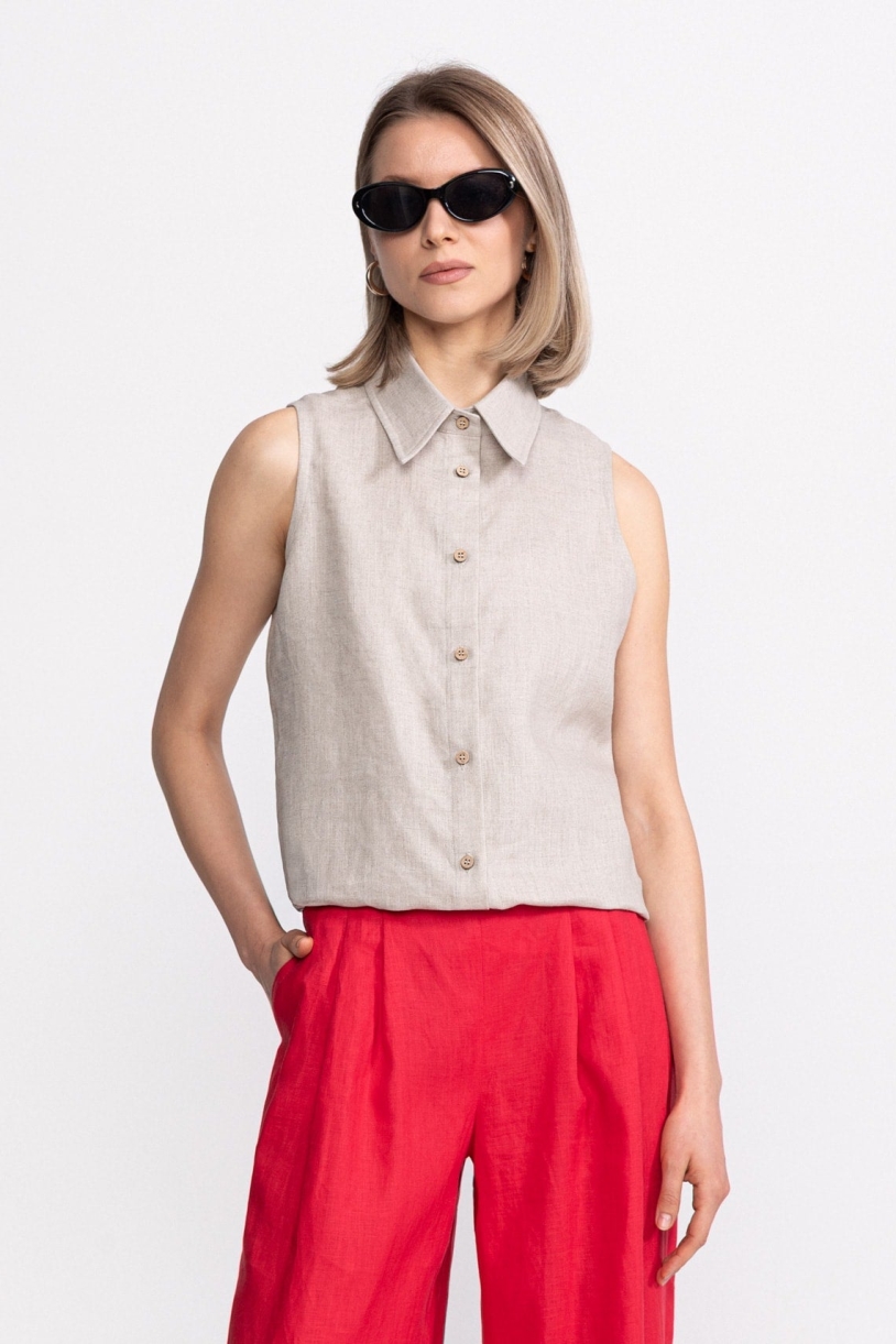 De IONESCU  Shirt Mouwloos BÃ¢rsana Beige