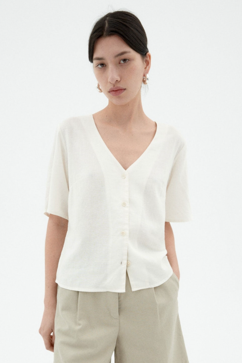 Thinking MU  Blouse Libelle Wit