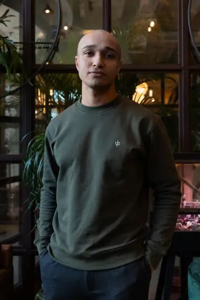 Lucid Collective mannen vegan Sweatshirt Just Jungle Green