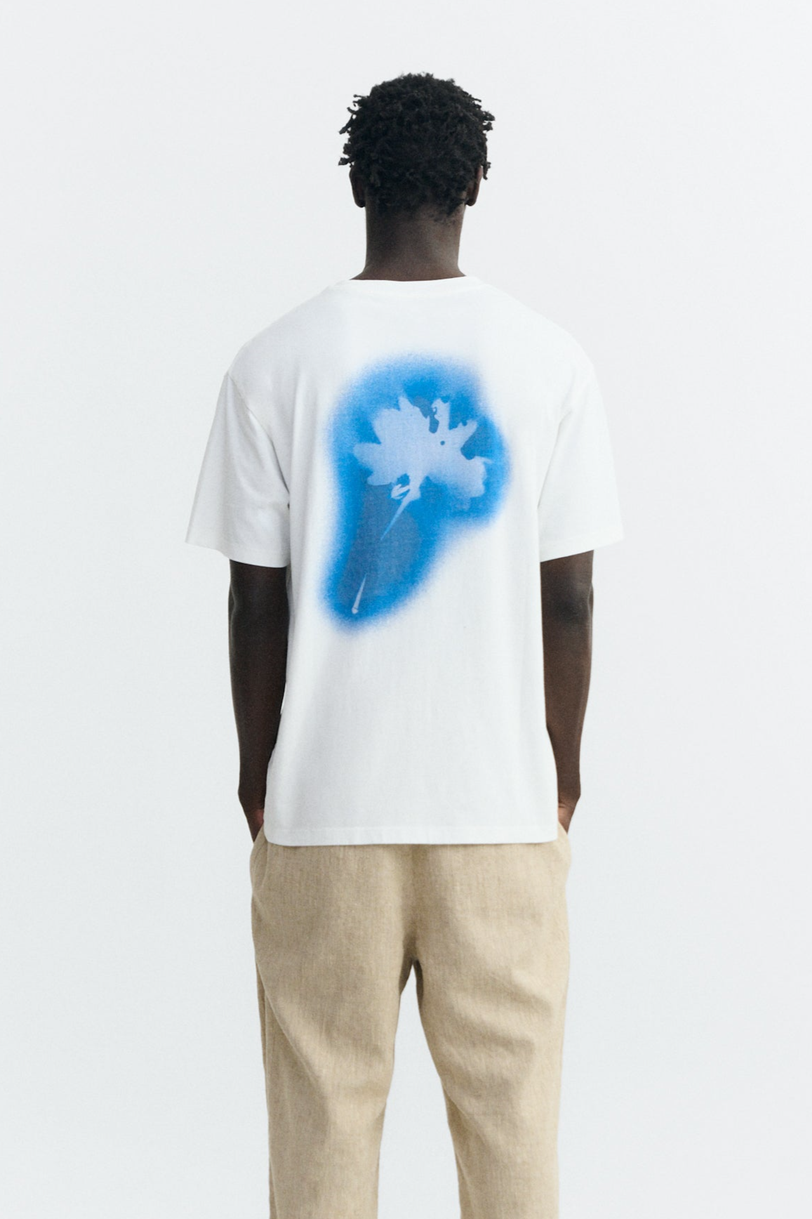 Thinking MU mannen vegan T-Shirt Aaron Wit/Blauw