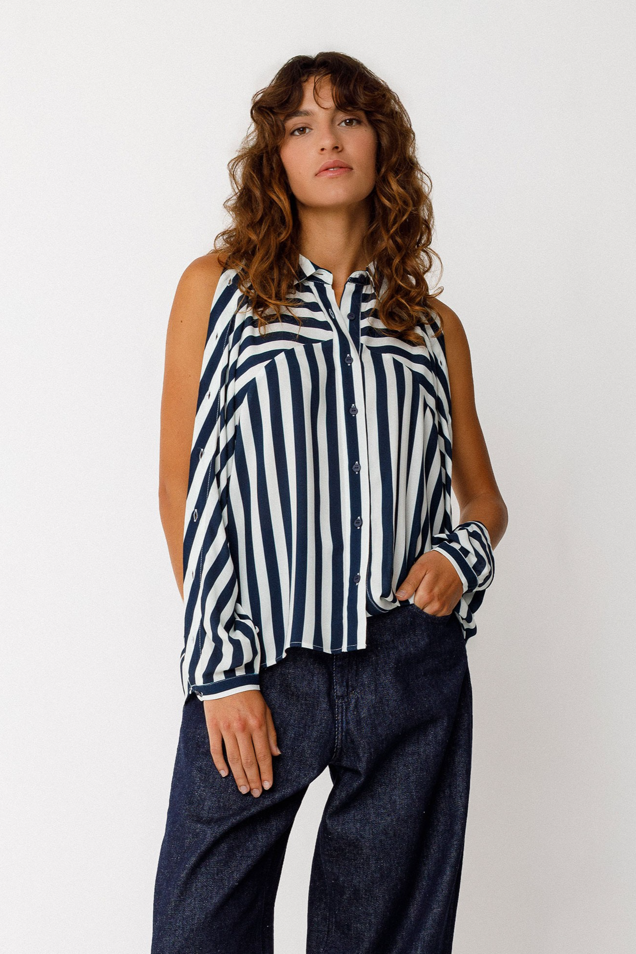 SKFK  Shirt Ekia Wit Blauw