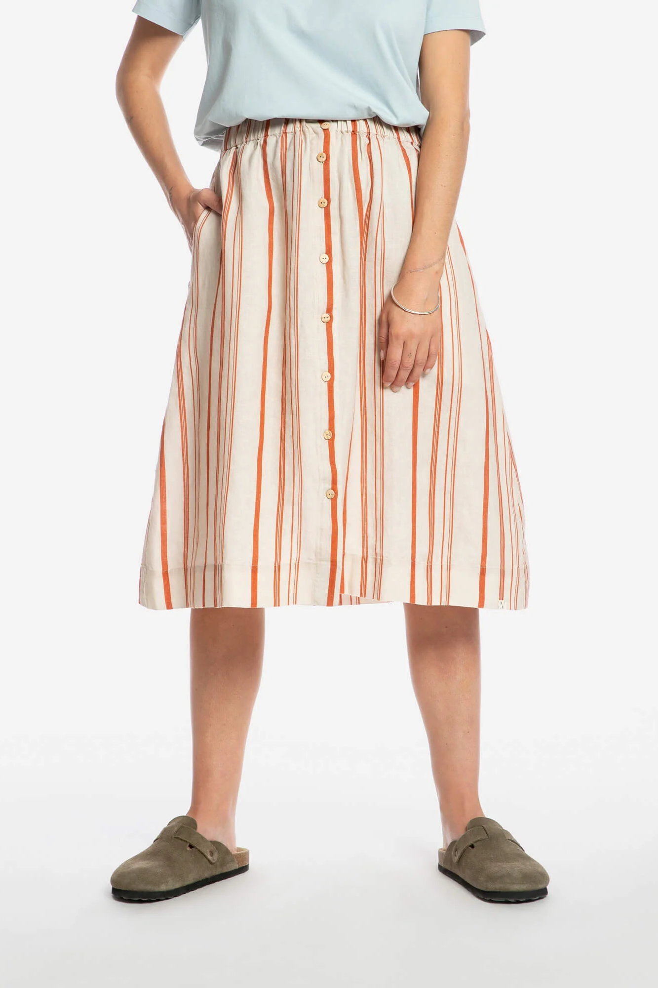 MATONA  Gestreepte Midi Rok