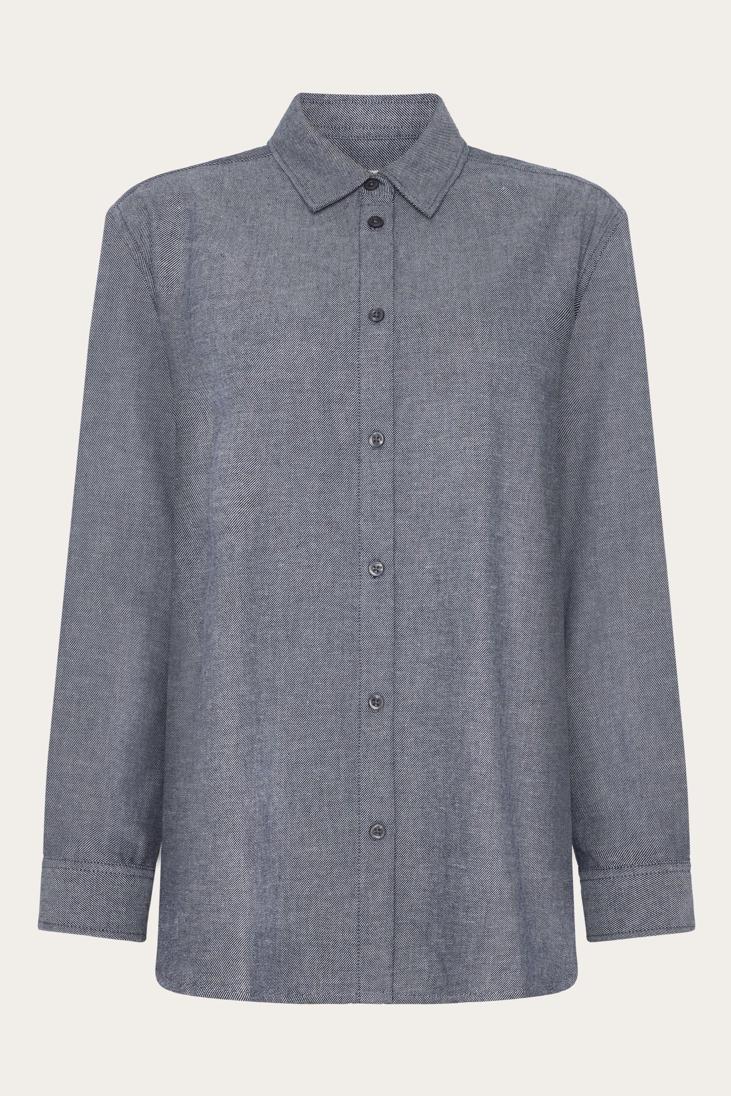 KnowledgeCotton Apparel  Damesblouse Van Flanel, Nachthemelblauw