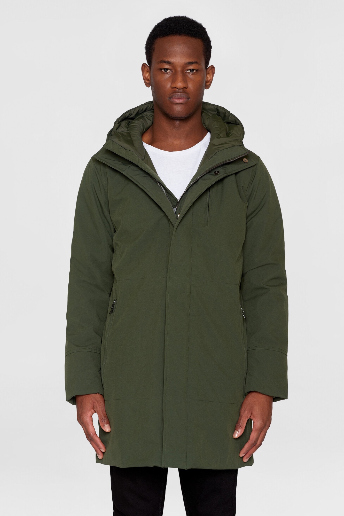 KnowledgeCotton Apparel mannen vegan Jas Lang Klimaat Shell Forrest Nachtgroen