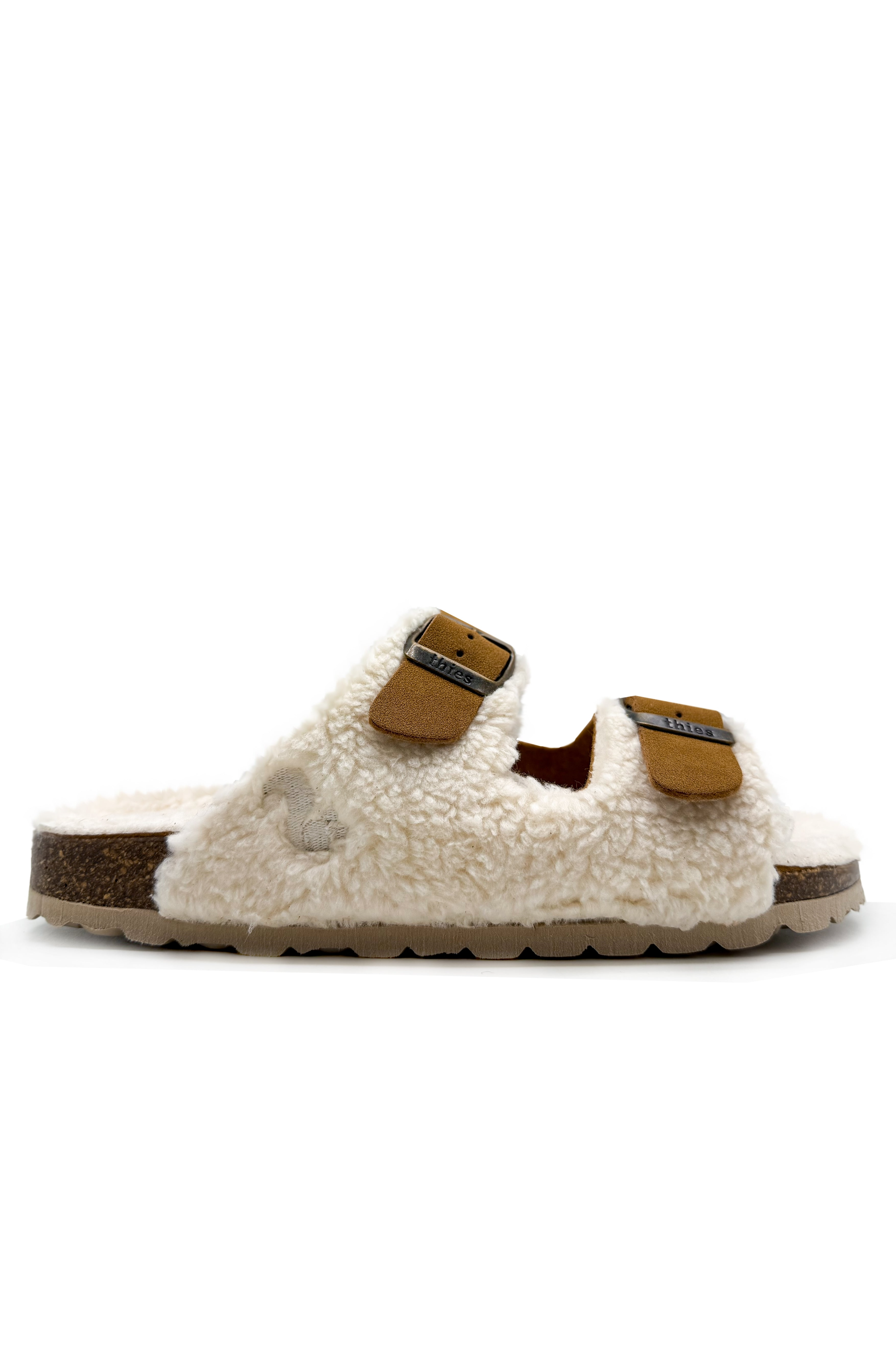 thies  Eco Teddy Sandalen In Gemengde Beige Tinten