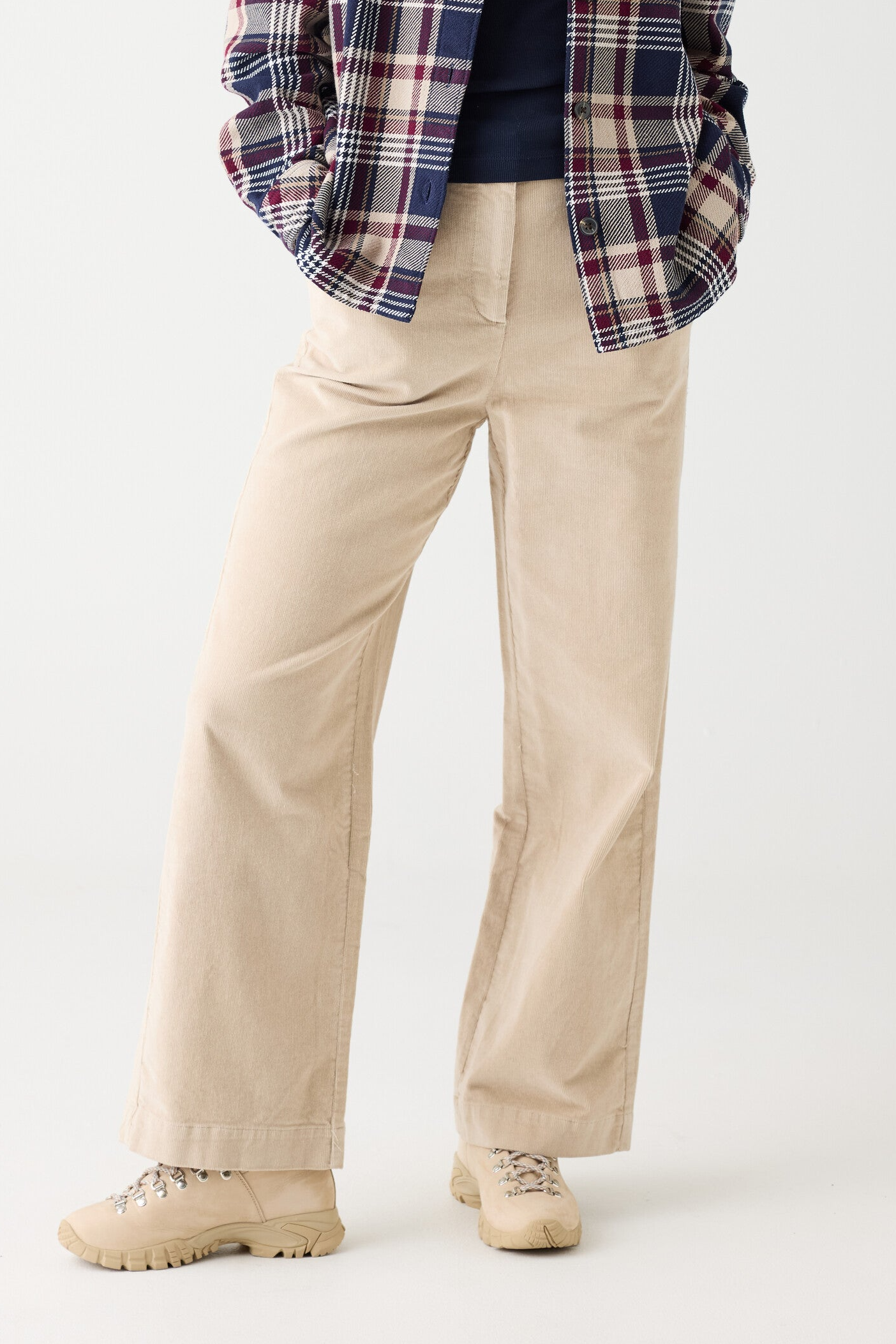 KnowledgeCotton Apparel  Broek Gale Corduroy Licht Vedergrijs