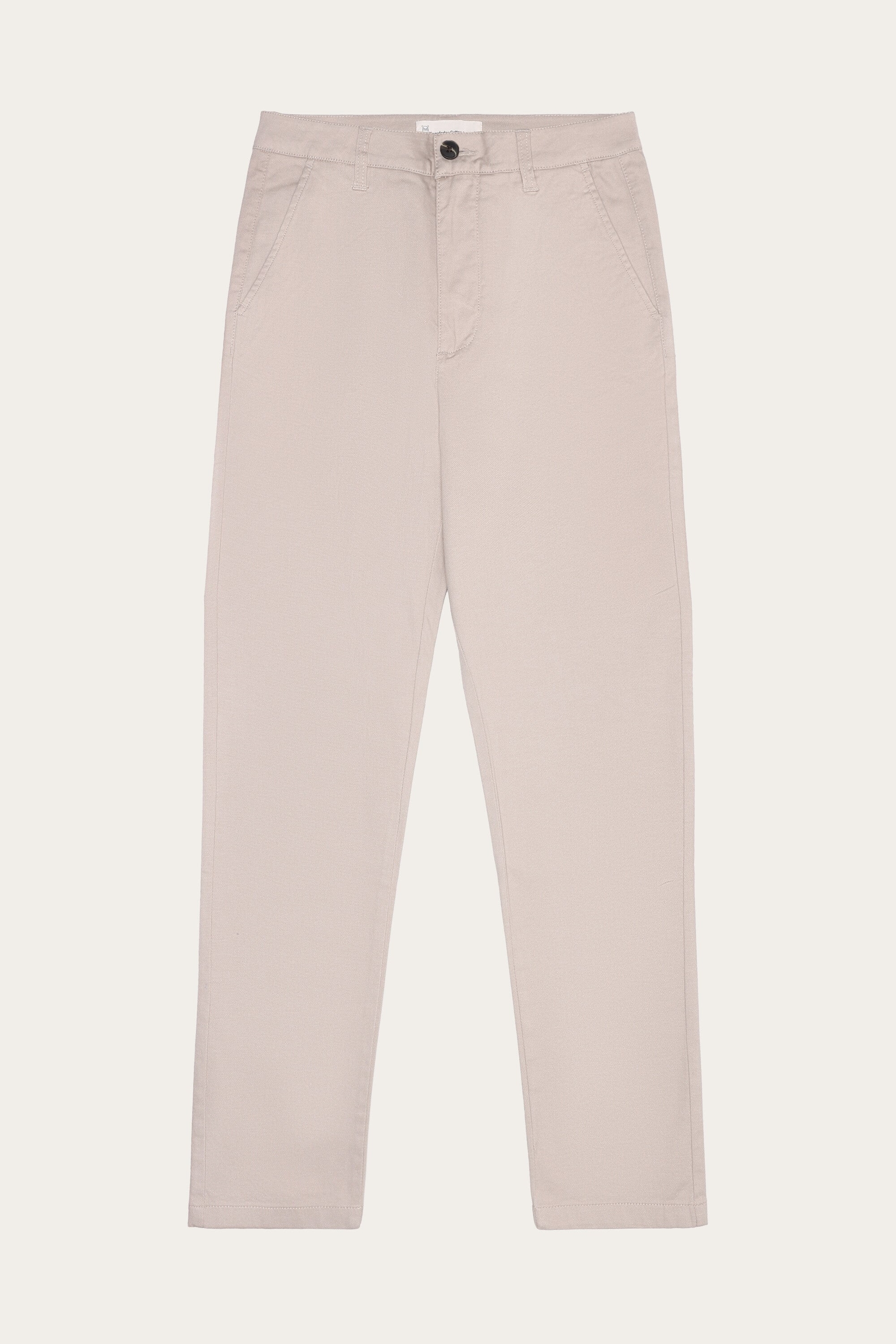 KnowledgeCotton Apparel  Damesbroek Iris Slim PiquÃ© Lichtgrijs