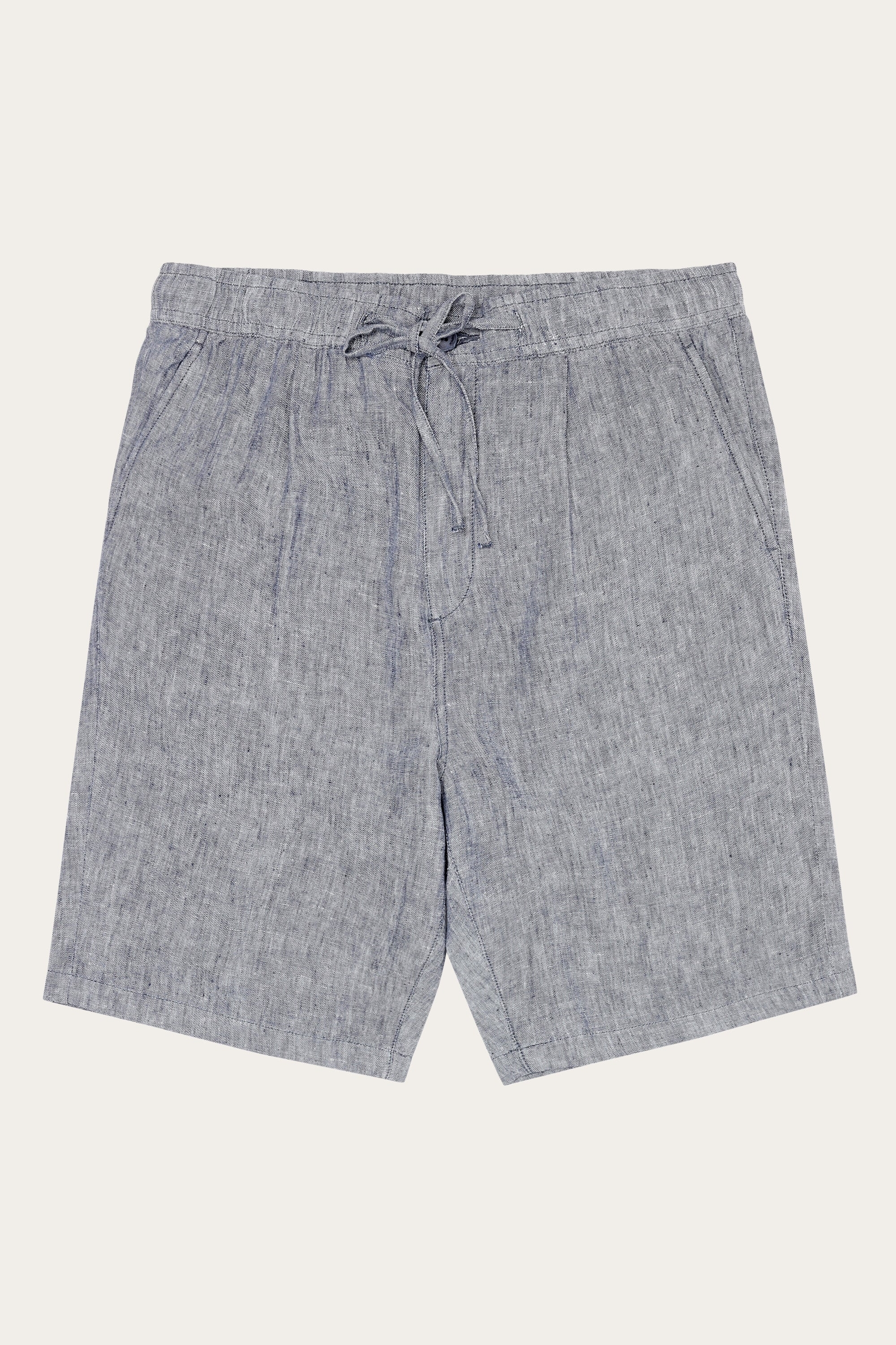 KnowledgeCotton Apparel mannen vegan Losse Shorts Van Linnen Vintage Indigo