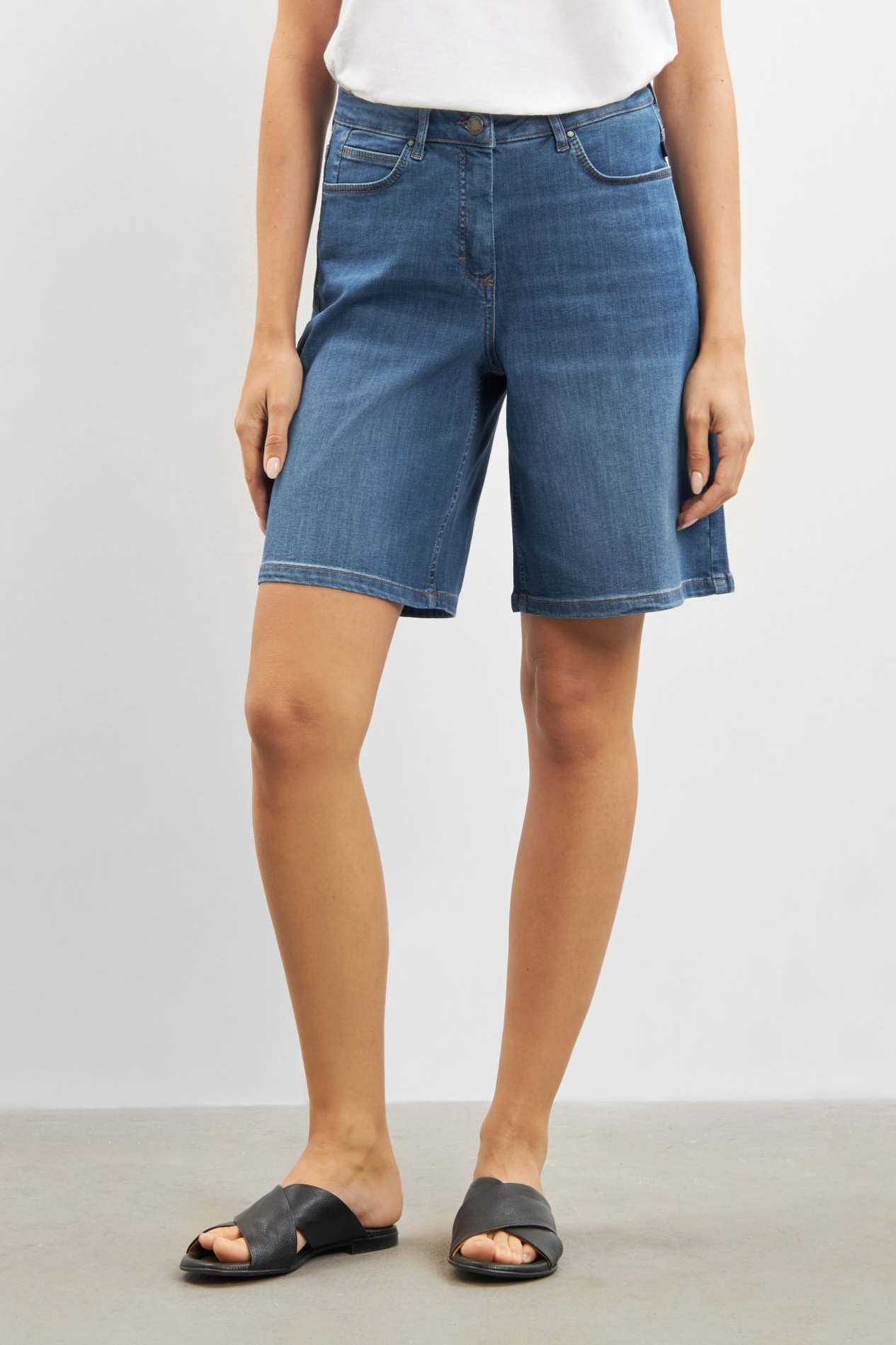 LAURIE  Losse Shorts Carol Washed Blue Denim