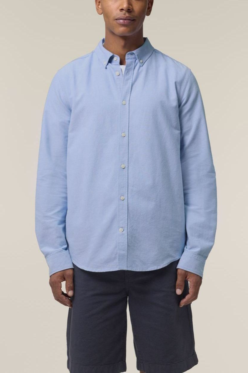 UNIPOLAR mannen vegan Overhemd Oxfordblauw