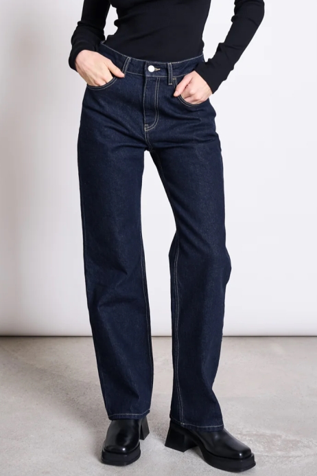 JAN 'N JUNE  Jeans Hoge Taille Vilca Donkerblauw