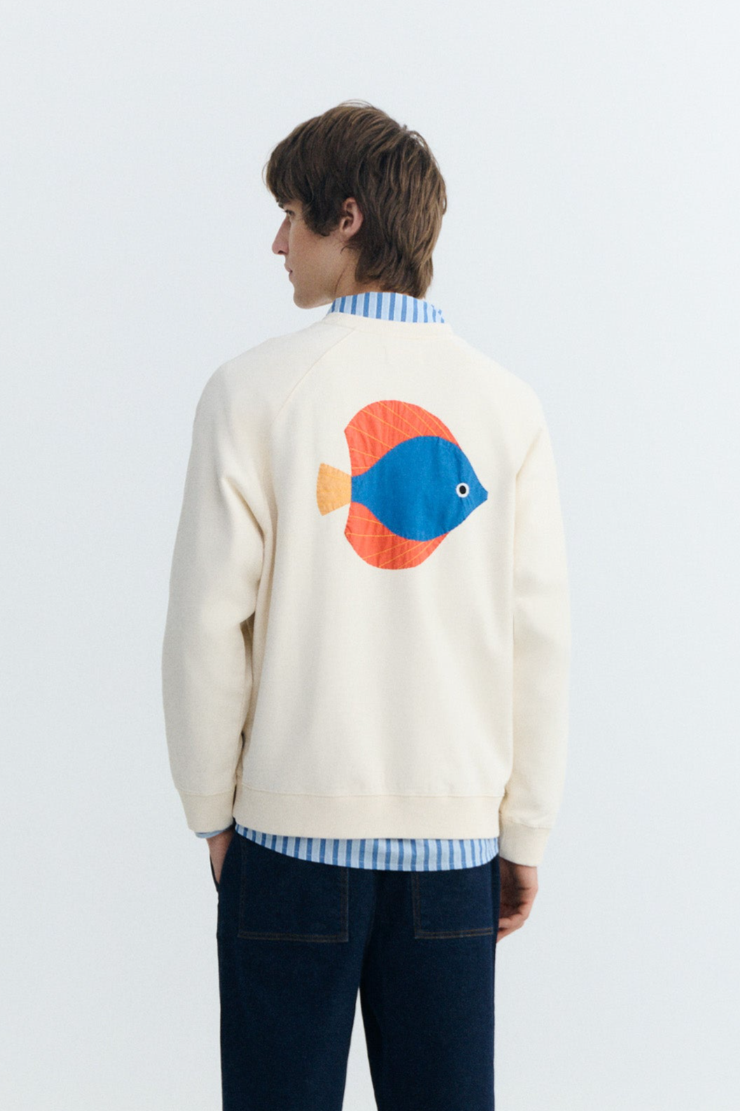 Thinking MU mannen vegan Sweatshirt Dori Pepe Met Patches CrÃ¨mekleurig
