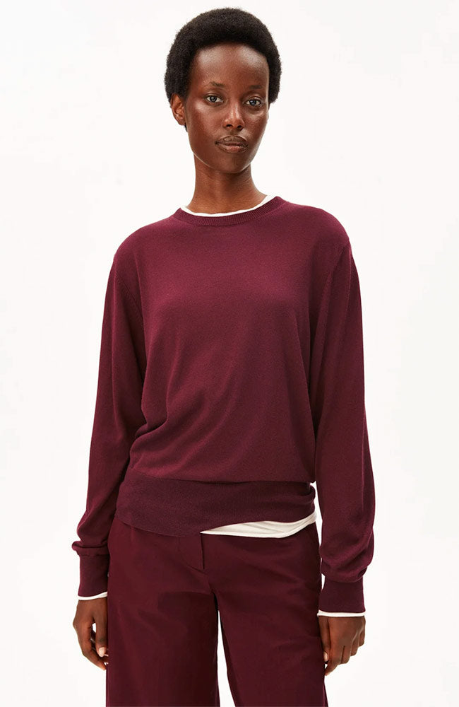 ARMEDANGELS  Trui Fine Knit Velvet Red