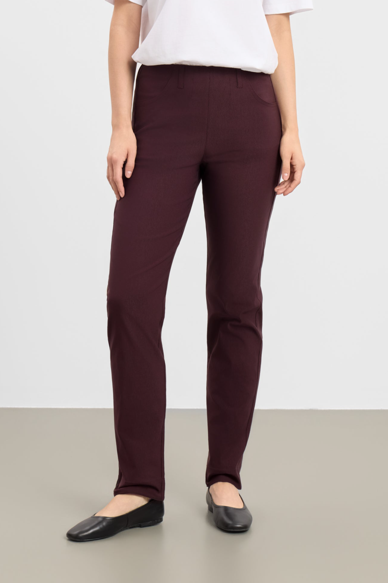 LAURIE  Kelly Broek Normale Lengte Middellange Lengte, Donkerpaars