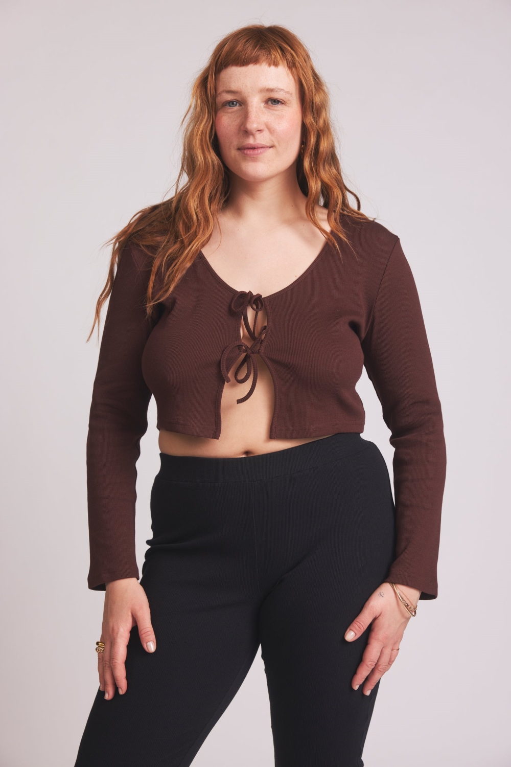 BaÃ¬ge the Label  Cardigan Brit Met Vetersluiting, Donkere Chocolade