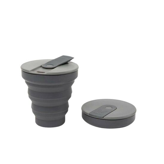 Hunu Collapsible Silicone Cup 355ml Charcoal - Opvouwbare koffiebeker