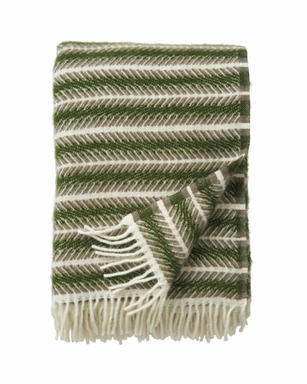 Klippan deken of plaid van Eco wol - Oscar multi green