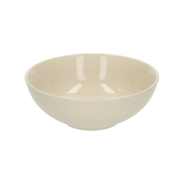 Kom, steengoed, beige, spikkel, Ø 17,5 cm, laag