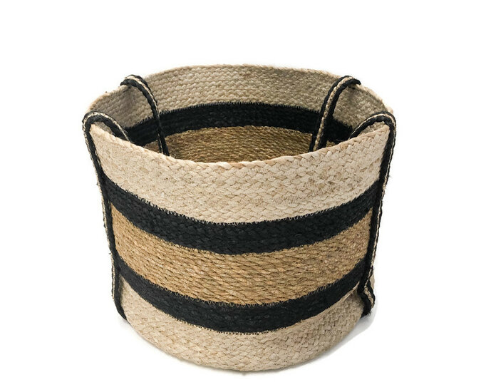 Fairtrade mand 25cm met handgrepen van Hogla en jute - Hogla Basket Medium