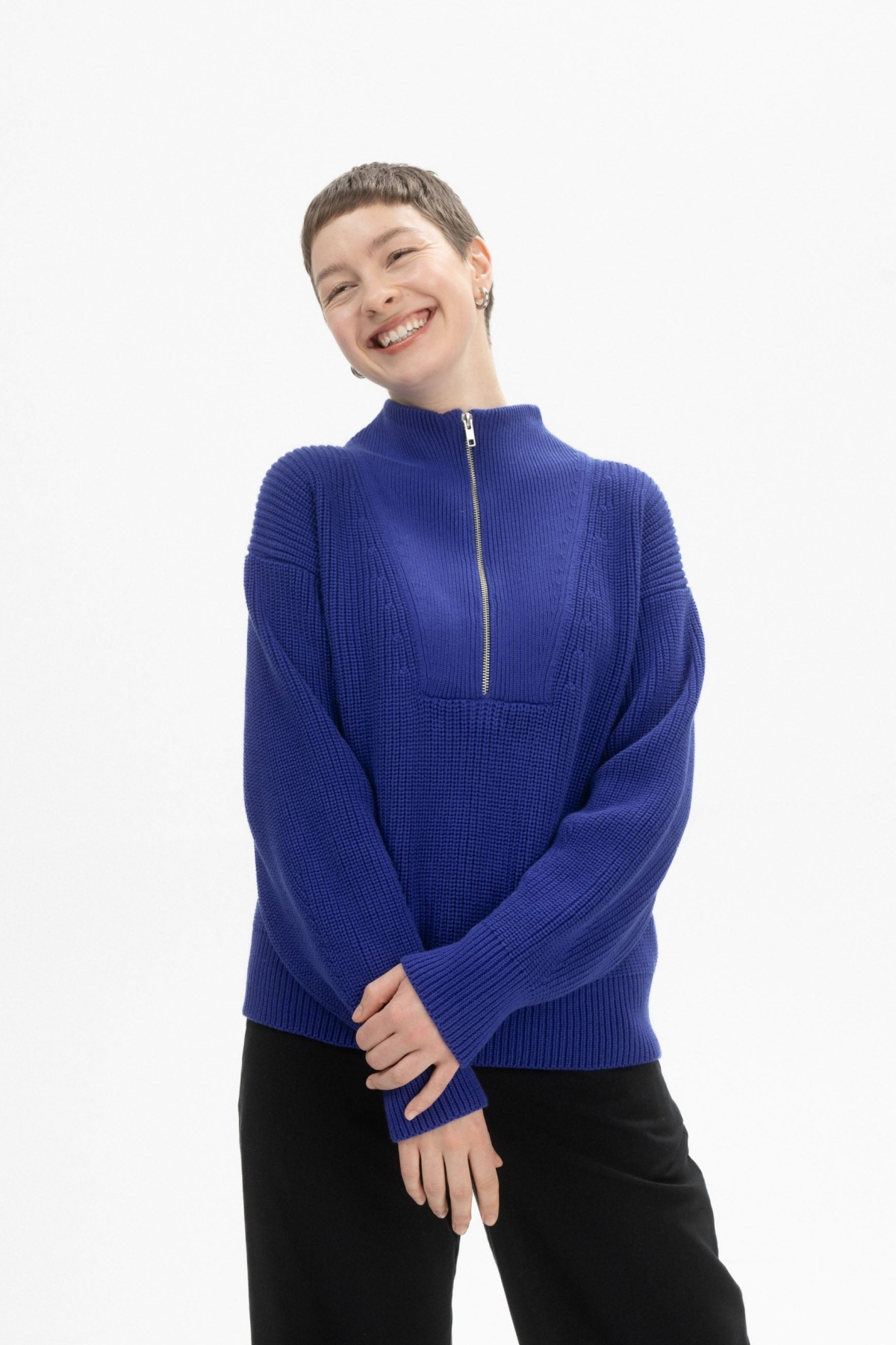 MELA  Gebreide Trui Rib Kimaya Bold Blue