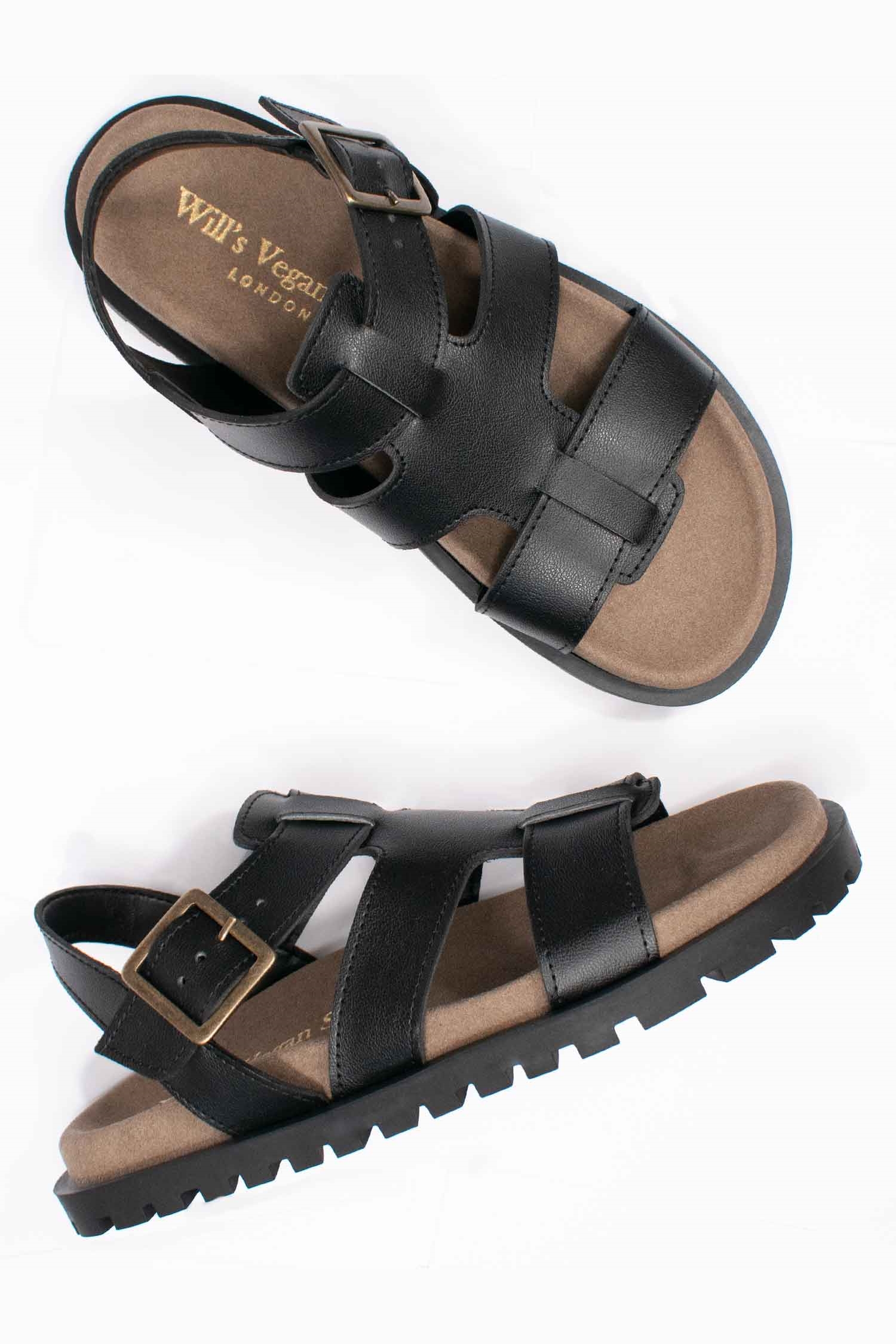 Will's Vegan Store  Sandalen Gladiator Footbed Zwart