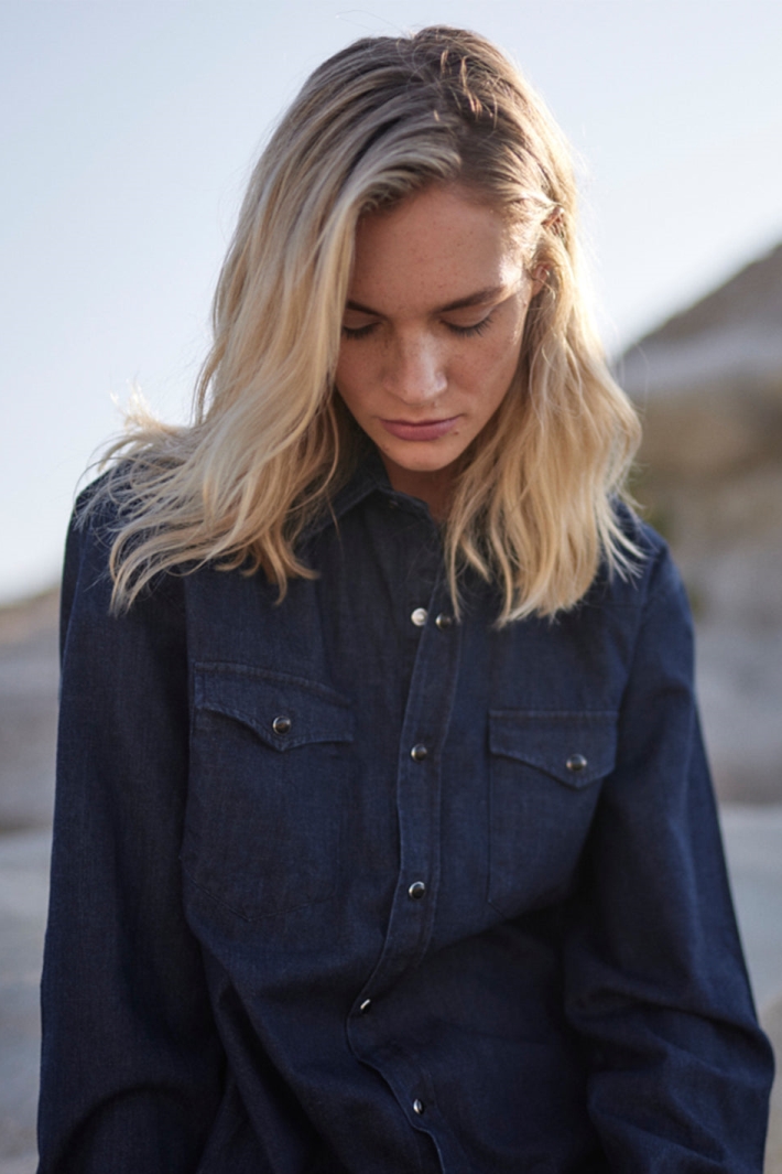 WOTE  Denim Overhemd Donkerindigo