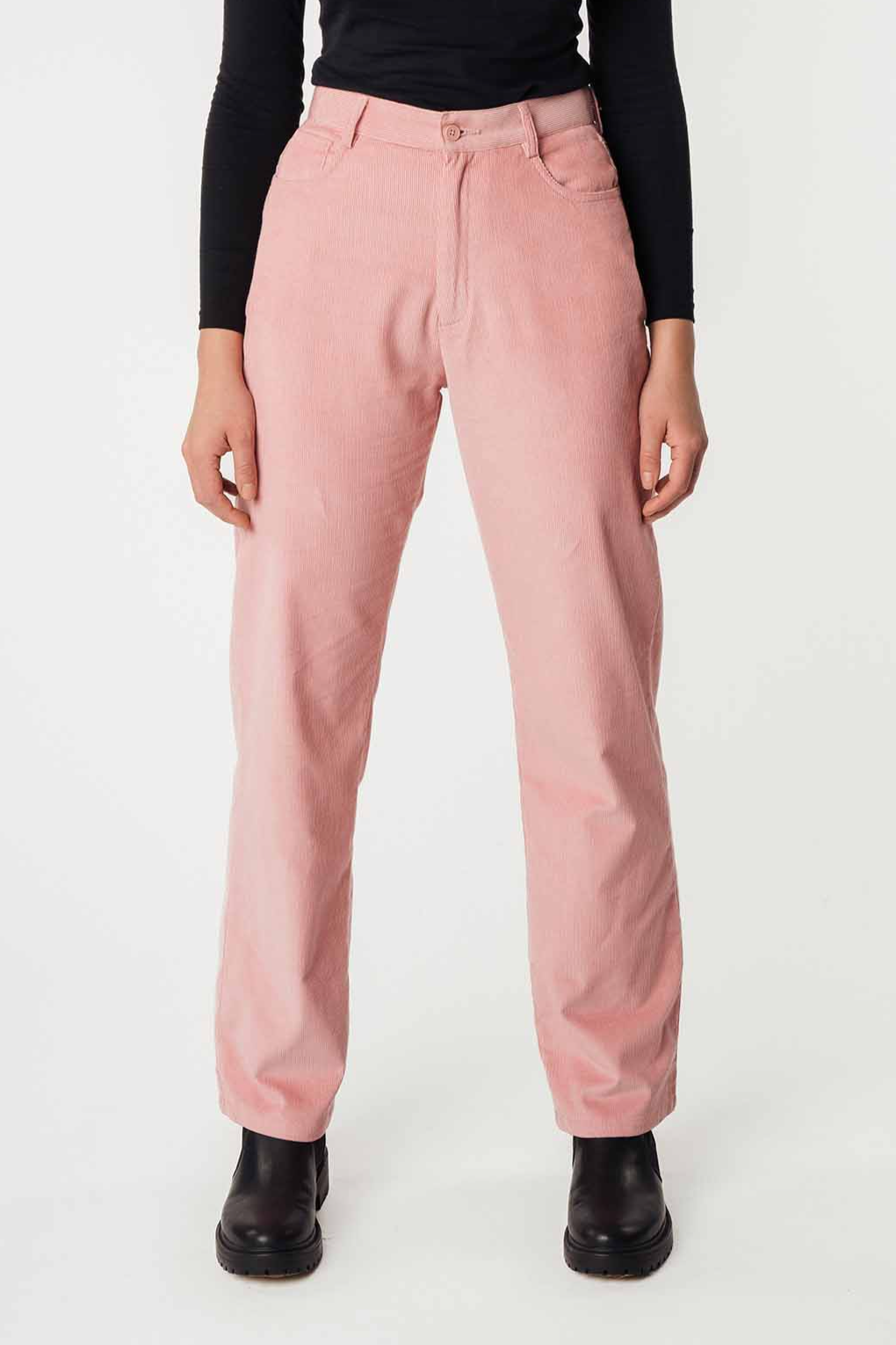MELA  Broek Wijde Pijpen Corduroy Oorja Roze Roze