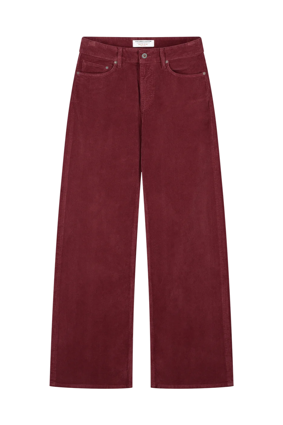 Kuyichi  Broek Harper Loose Flare Corduroy Burgundy