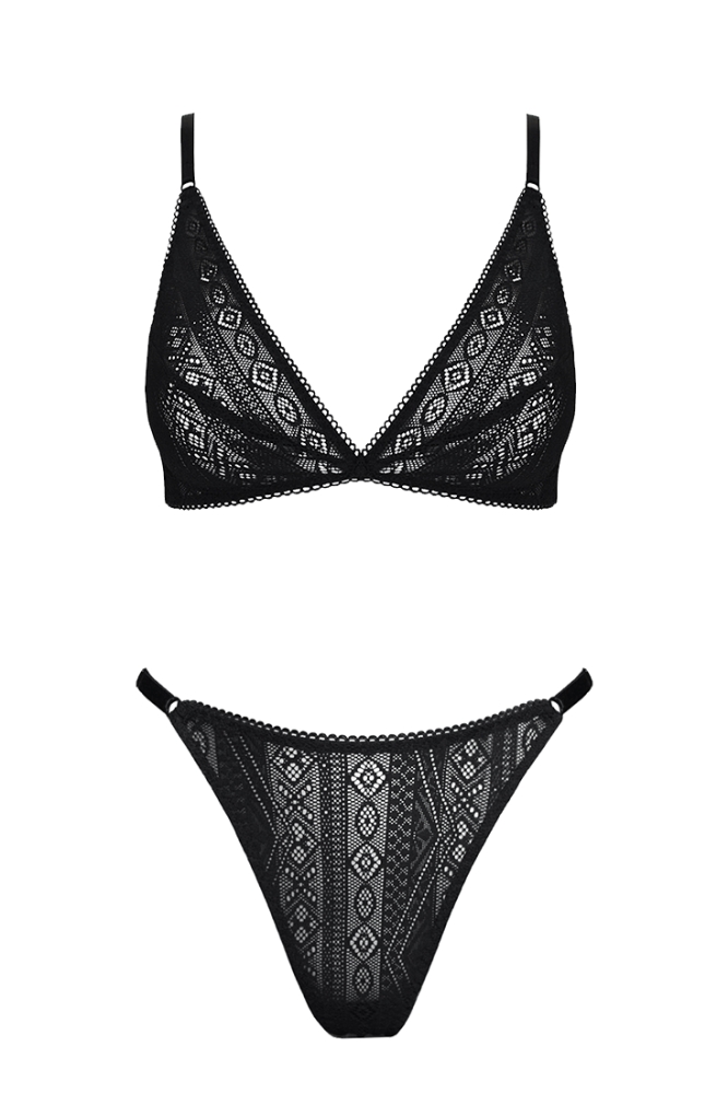 Anekdot  Set Bralette & String Darling V2 Zwart