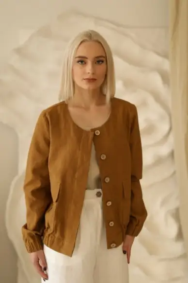 Amber Linen  Bomberjack Helsinki Mosterdgeel