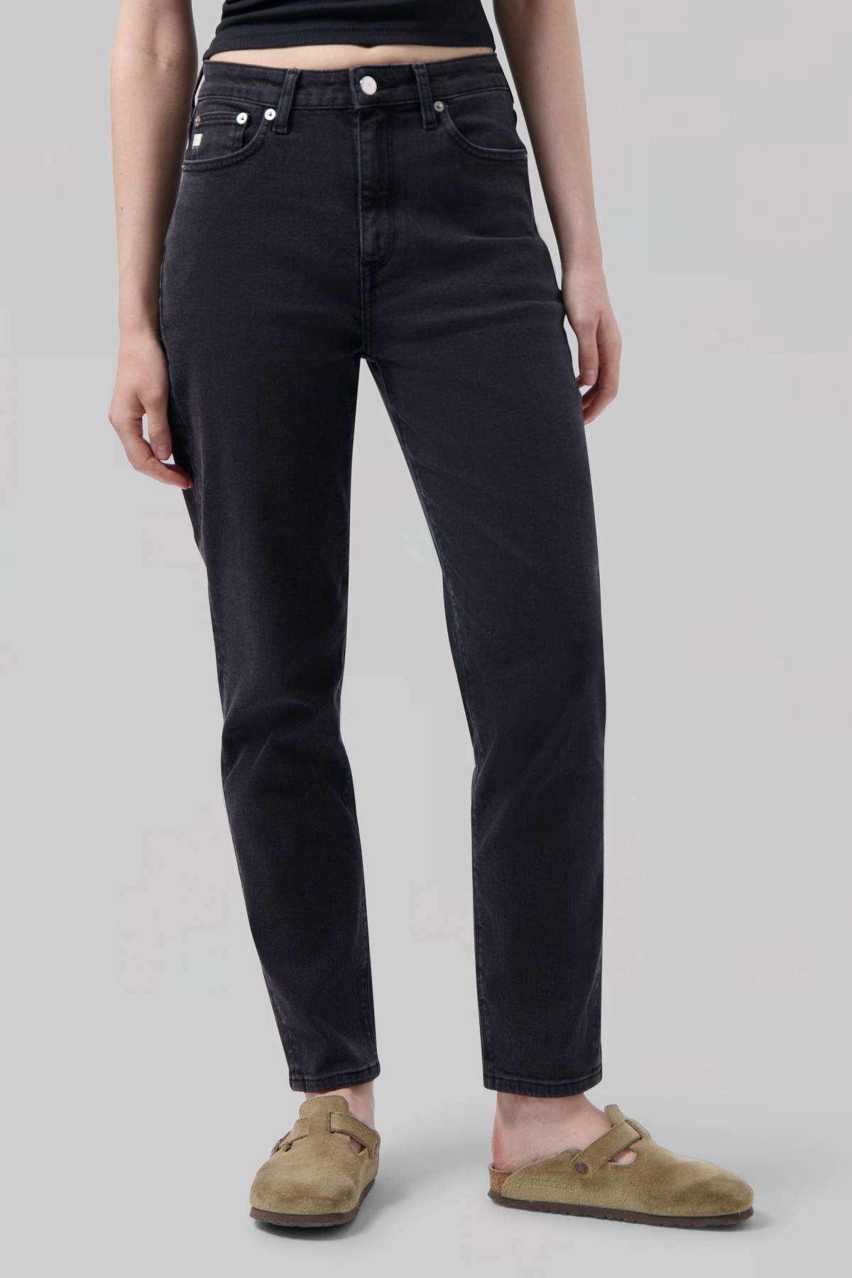 MUD Jeans  Jeans Mams Stretch Tapered Stone Zwart