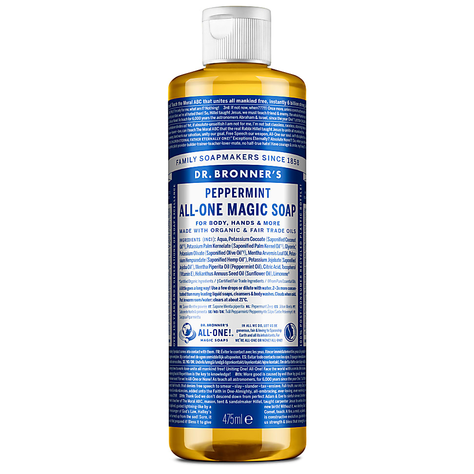 Dr. Bronner's Peppermint All-One Magic Soap - 475ml UK verpakking