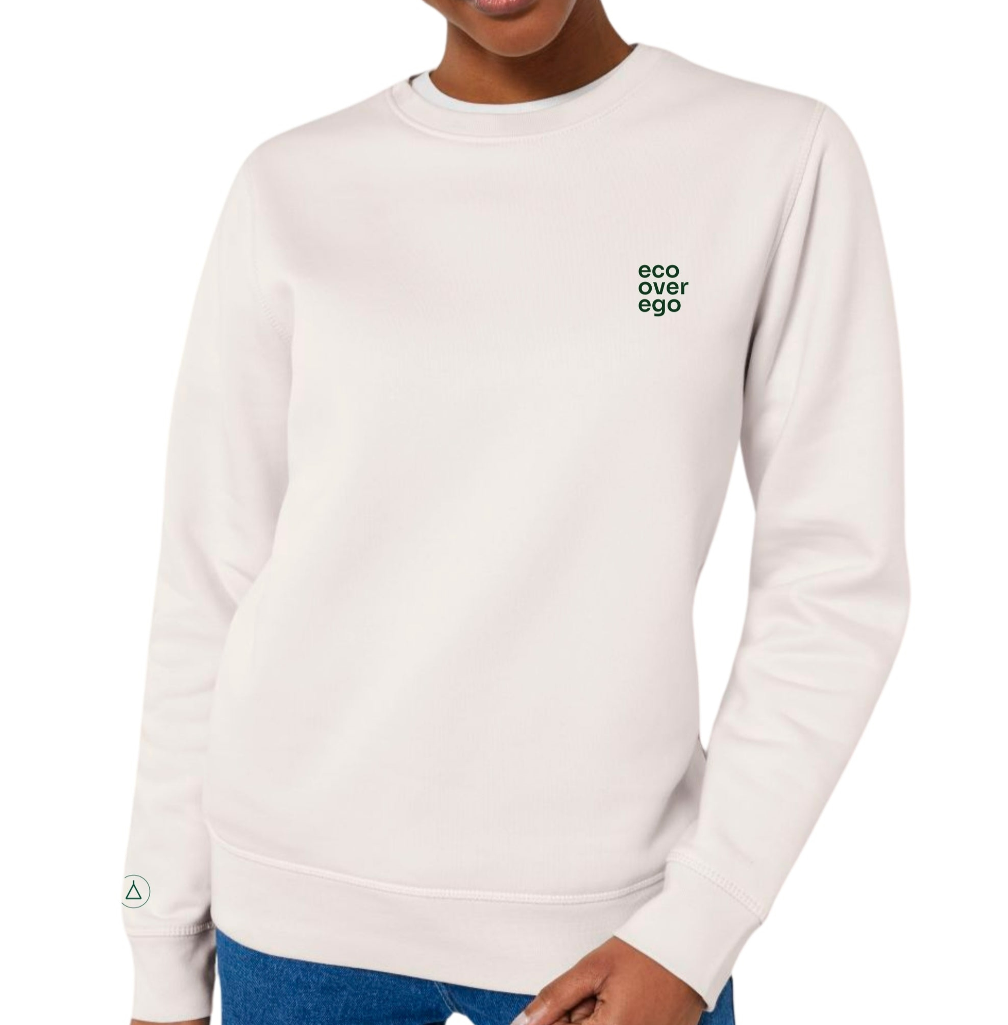 Inaska  Unisex Statement Sweater Eco Vintage Wit Groen