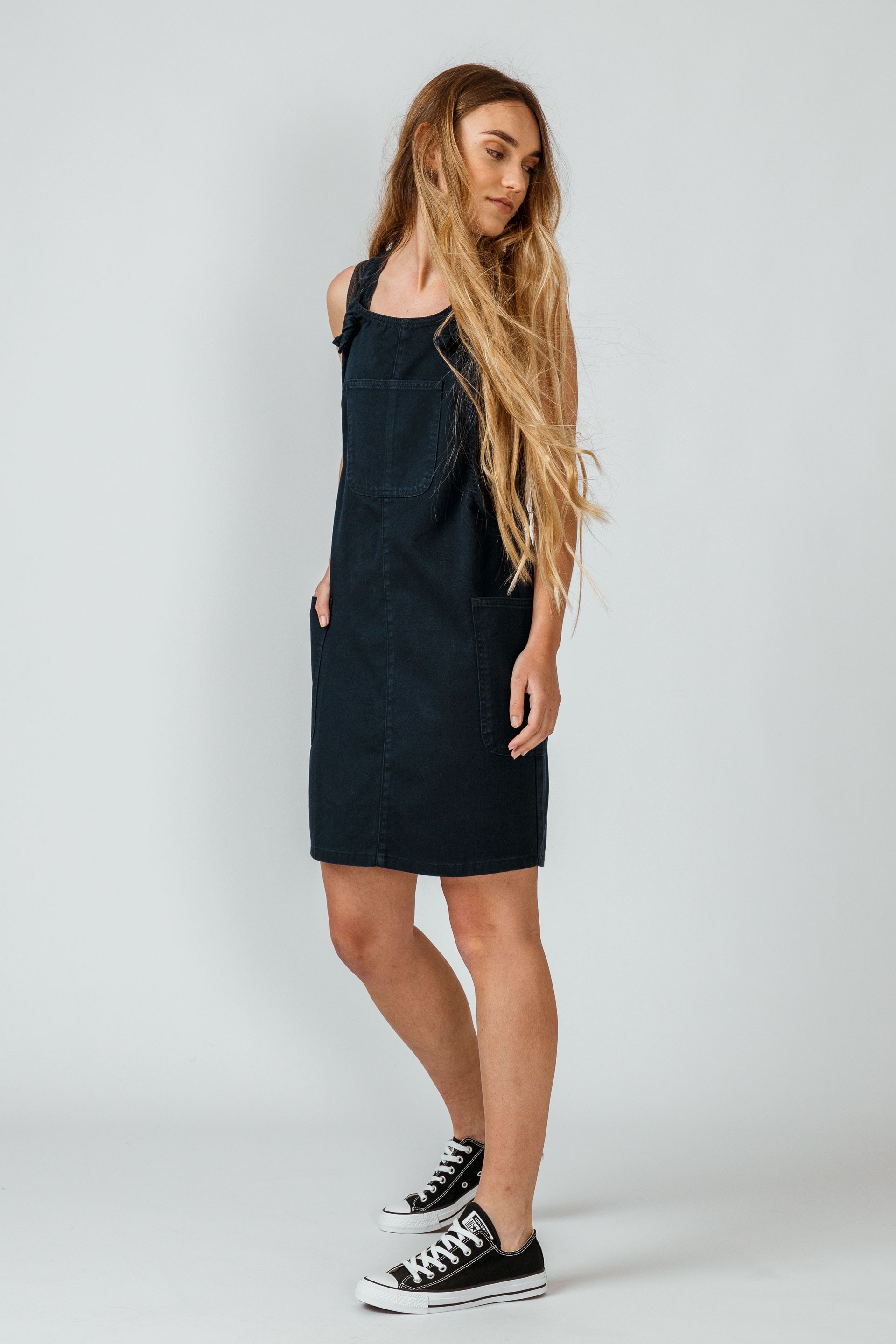 SKFK  Jurk Met Schortvorm, Marineblauw