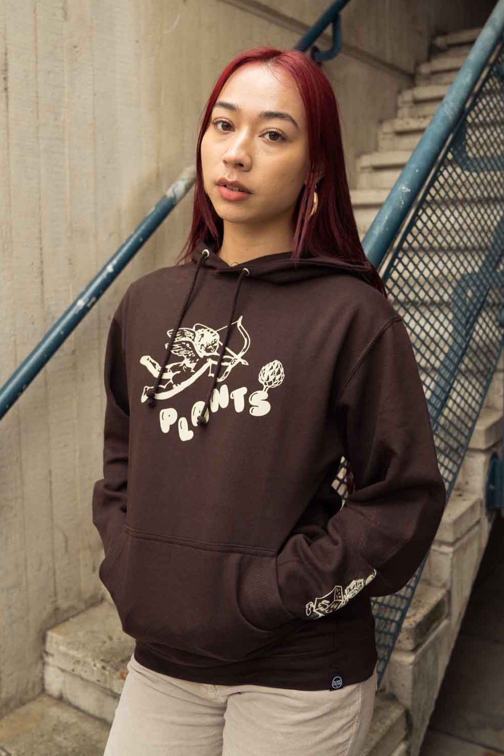 Plant Faced Clothing  Hoodie Heavenly Deep Chocoladebruin