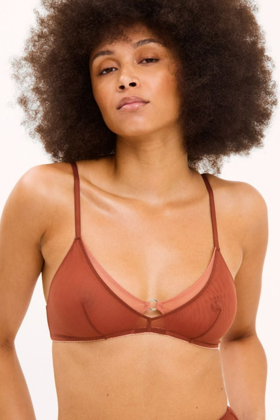 Understatement  Bralette Mesh Double Triangle Roest