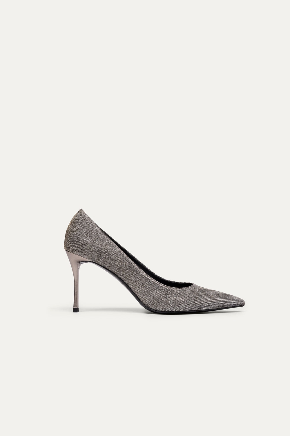 BIKKOU  Pumps Romantisch Diner Zilver Lurex