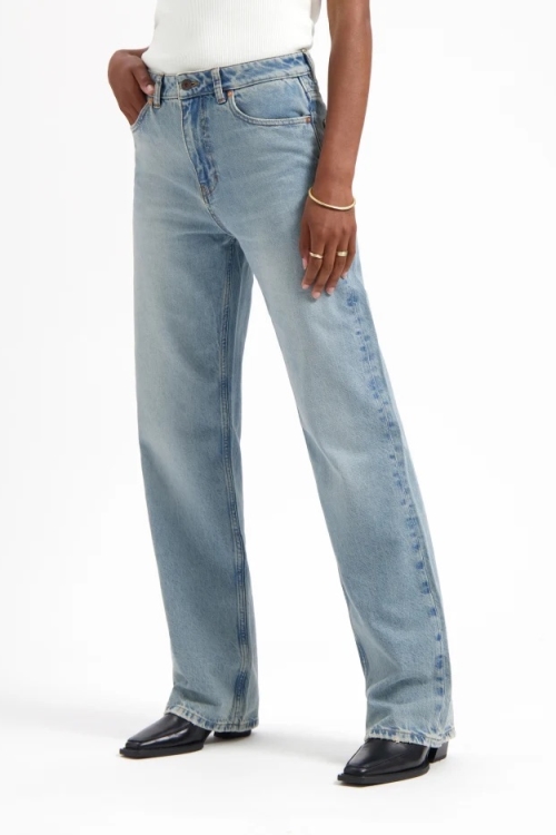 Kuyichi  Jeans Loose Straight Izabella Vintage Blauw