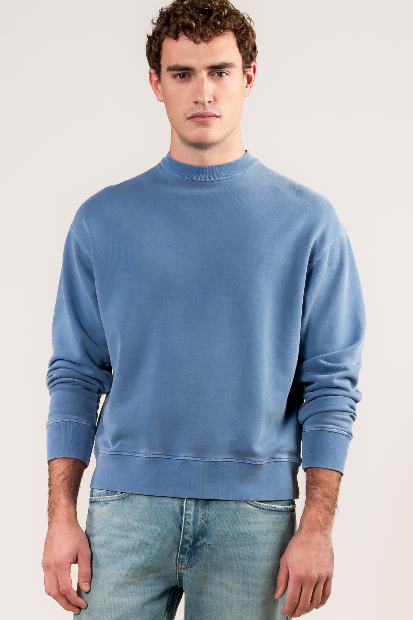 Kuyichi mannen vegan Sweatshirt Jimi Steel Blue