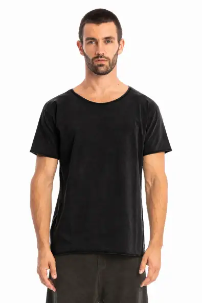 RAVENS VIEW IBIZA mannen vegan T-Shirt Cut Black