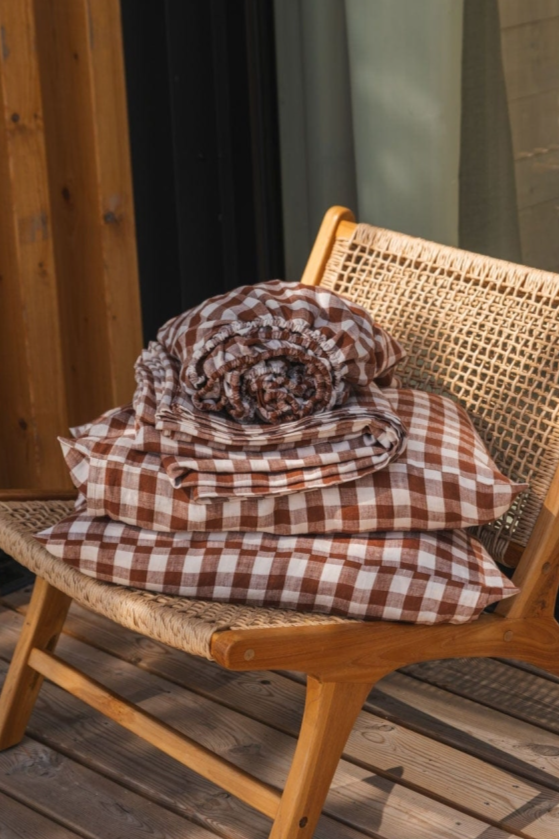 AmourLinen  Set Lakens Mokka Gingham