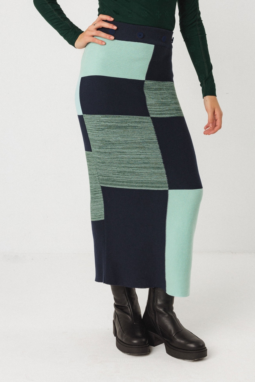 SKFK  Tweedelige Rok Ibana Blauw