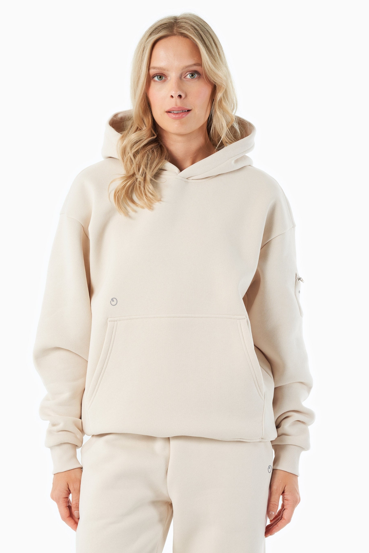 ORGANICATION mannen vegan Hoodie Harvinn Off White