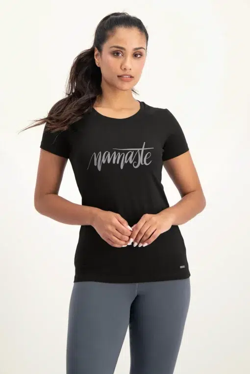 Namaste Core Yoga Tee – Onyx Black