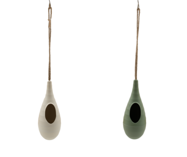 Point Virgule bamboevezel vogelvoeder hanger - Groen of crème